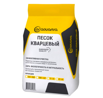 Песок кварцевый AquaViva фракция 0.4-0.8 (25 кг)