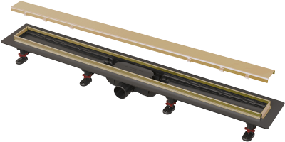 Душевой трап Alca Drain APZ20-650-G-B Simple Gold-шлифованный мат