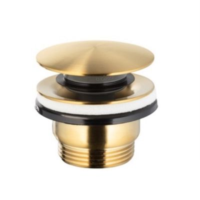 Донный клапан CLICK-CLACK KFA Armatura 5/4" пробка большая круг, ЗОЛОТО (660-320-31)