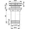Донный клапан Alca Drain 5/4" для умывальників БЕС ПЕРЕЛИВА (A396)