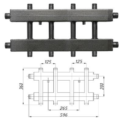 Коллектор TERMOJET K42BH125 (200) без изоляции