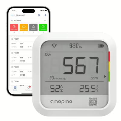 Qingping WI-Fi Монітор якості повітря з самокалібруванням (CO2/температура/вологість)