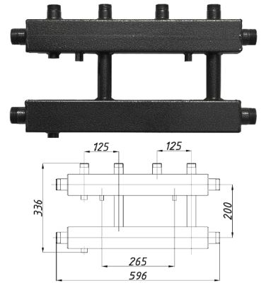 Коллектор Termojet K22B125 (200) без изоляции