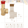 Мебранный предохранительный клапан 1" х 1 1/4" ВВ 6,0 bar 5-110°C Caleffi S.p.a. (513660)