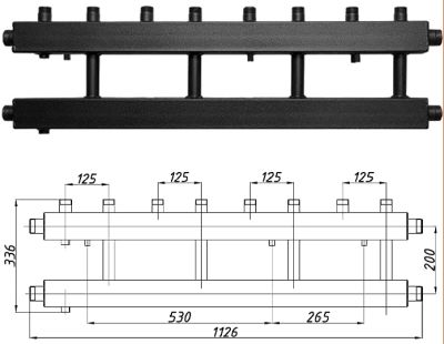 Коллектор Termojet K42B125 (200) без изоляции