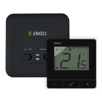 ENGO Комнатный термостат с Wi‑Fi, радио, 2xAA, черный (E20i-B) 932312647