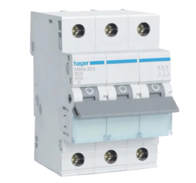 HAGER MBN325 Автоматический выключатель 3P B 25А (6kA) (MBN325)