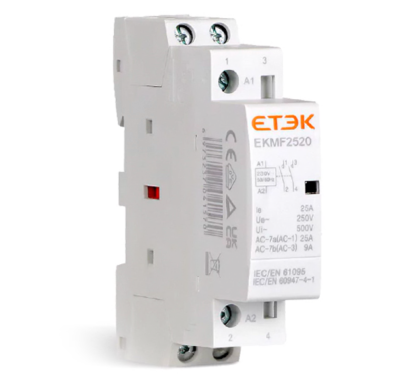 ETEK-ELECTRIC Контактор 2P 25A (230V) 1NO+1NC