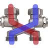Перекрестие с перекрытием в форме "X" HERZ 1340434 Rp 3/4" x G 3/4"