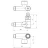 Кран для полотенцесушителя MARIO угловой под ТЭН, G1/2" комплект 2шт  4820111354320