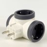 Тройник Legrand 3 гнезда с заземлением черный Premium (694520)