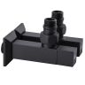 Кран квадратный для полотенцесушителя SOLOMON LUX CUBE BLACK 8888 1/2" (комплект)