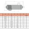 Hexonic Теплообмінник Secespol 73кВт, AISI 316L, трубчастий для басейну (B250.FF)