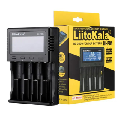 Зарядное устройство LitoKala Lii-PD4 для 4 аккумуляторов: Ni-Mh, Li-Ion, Li-Fe (220В/12В, 0,5/1/2А)