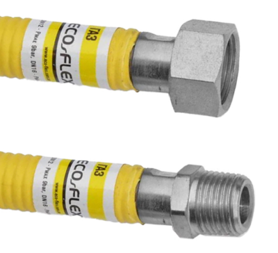 Шланг Eco-Flex для ГАЗУ жовтий 1/2"х1/2"вн./зовн. - 0,3м, GS1FM30