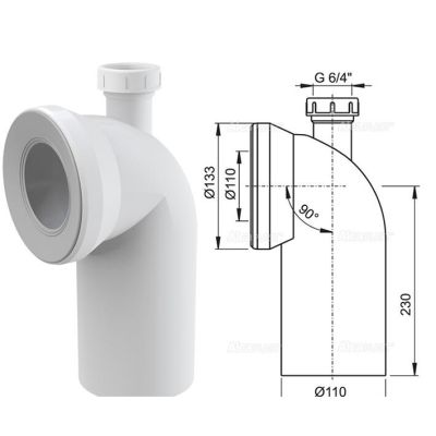 Колено для унитаза 90° Alca Drain A90-90P40