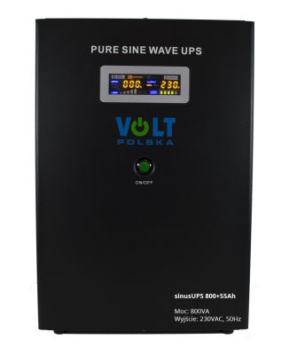Преобразователь (инвертор) напряжения с АКБ VOLT POLSKA SinusUPS-800+55Ah (500W) (3SR800WA55)