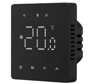 TUYA Wi-Fi Термостат комнатный BEOK "AIR" BLACK (3A/230V)