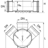 Кинета с 3 входами и уплотнением 315х160мм Magnaplast MAGNACOR (33111)
