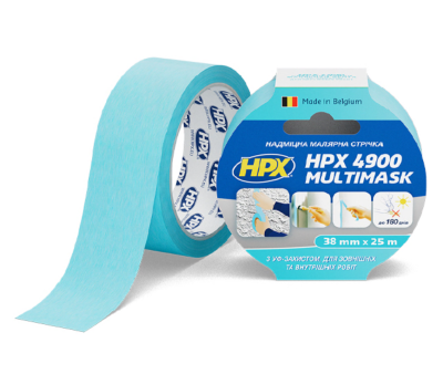 HPX Стрічка малярна 4900 Multimask 38мм/25м з УФ заxистом (Бельгія) (EW3825)