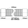 Труба растяжная (гофра) 1 1/4″x32 мм 420-1000 мм черная McAlpine FLX-CCB1-BL