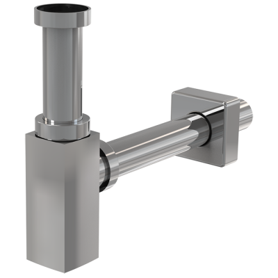 Сифон для умывальника цельнометаллический квадратный Alca Drain A401 DESIGN