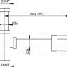 Сифон для умывальника цельнометаллический квадратный Alca Drain A401 DESIGN