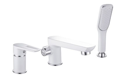 Смеситель на борт ванны, хром/белый IMPRESE Breclav VR-15245WS